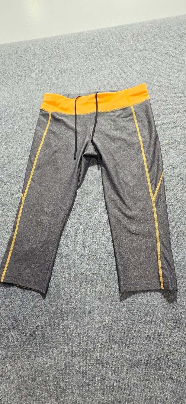 Xersion Grey and Orange Capri Active Athletic Leggings Size L